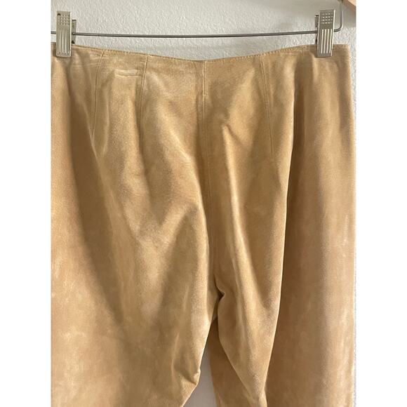 Yvonne Marie Suede Pants Size 4 Sand Beige Genuine Leather Western Slim Straight - Picture 8 of 8